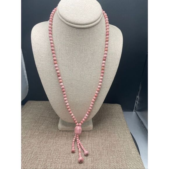 Jay King Pink Beaded Tassel Necklace with Faceted Focal Bead & Silver Hook Clasp - Picture 6 of 7